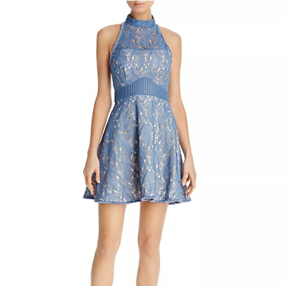 La Maison Talulah Delilah Halter Mini cocktail party Dress blue haze Size XL NWT